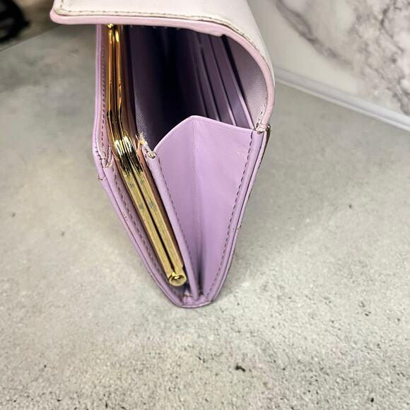 Agnes b. Lavender & Lilac Leather Long Wallet with Authenticity Card - Picture 11 of 14